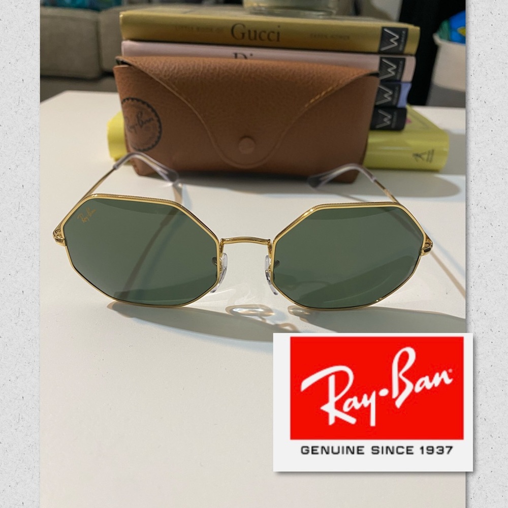 Ray-Ban Gold and Green Sunglasses